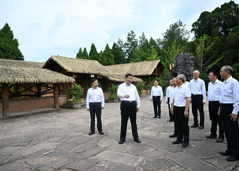 7月25日至27日，中共中央總書(shū)記、國(guó)家主席、中央軍委主席習(xí)近平在四川考察。這是25日下午，習(xí)近平在廣元市劍閣縣翠云廊考察。